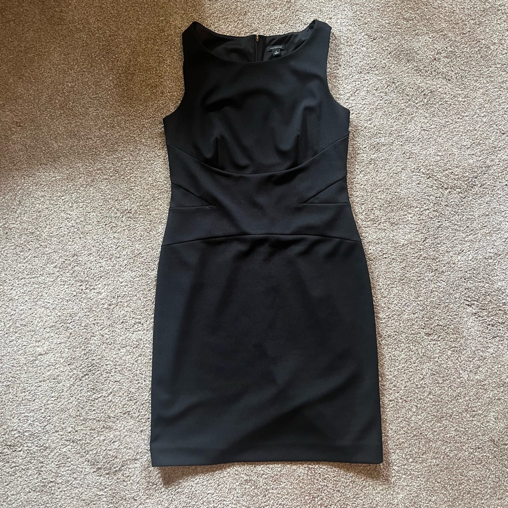 Ann Taylor Black Sleeveless Sheath Dress
